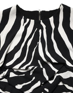 Black White Zebra Cady Calf Length Dress