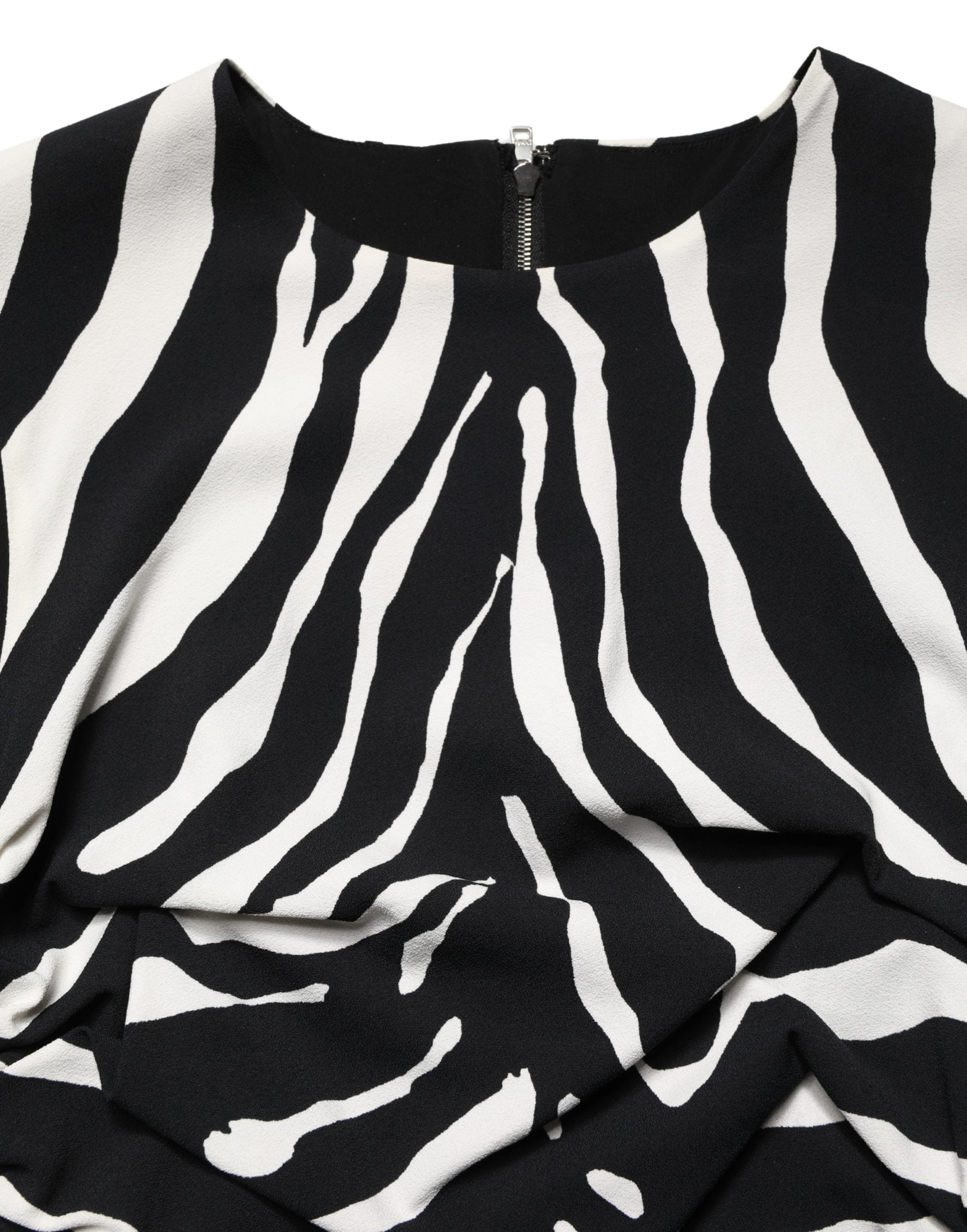 Black White Zebra Cady Calf Length Dress