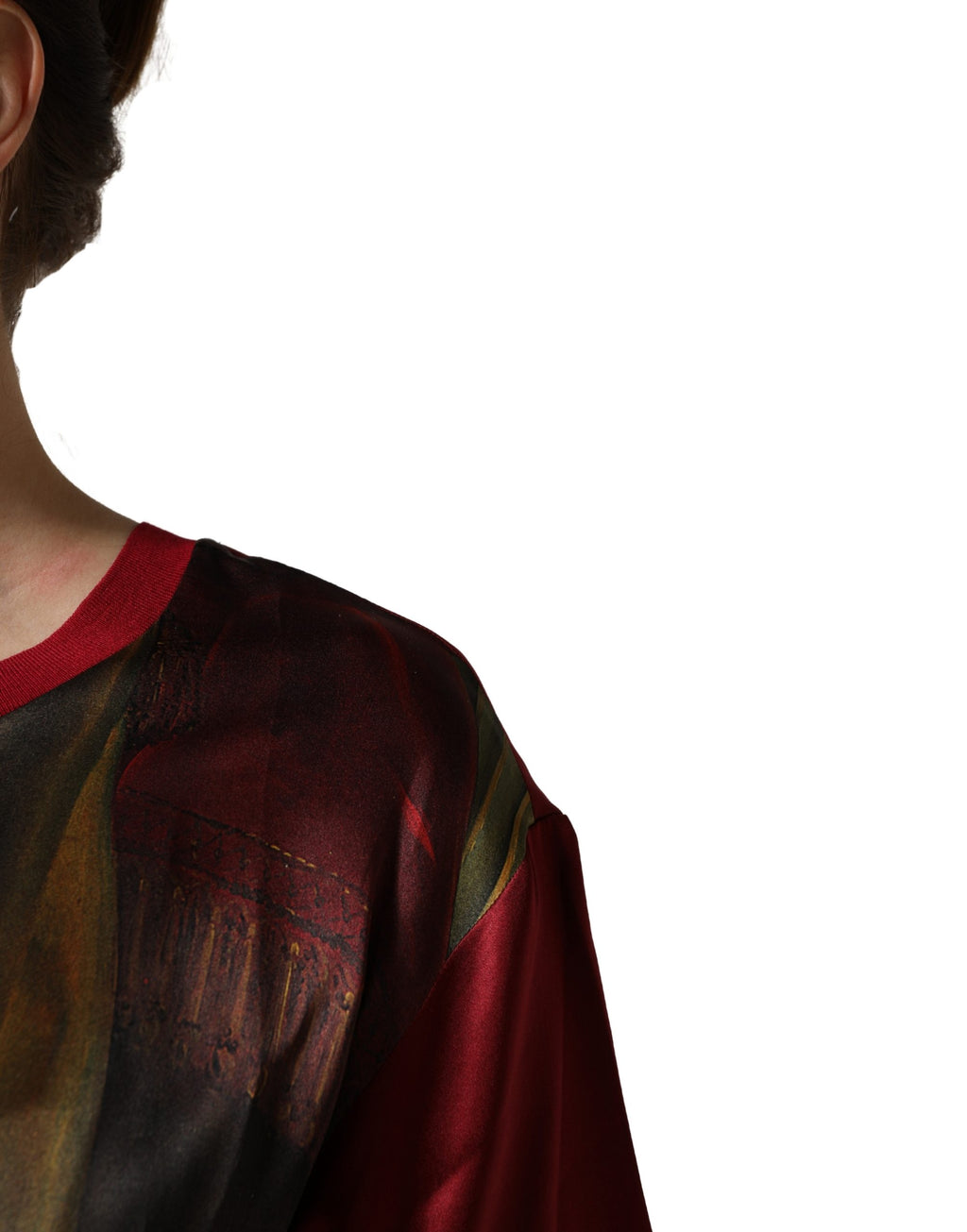 Maroon Royal Crown Dress Queen Painting Silk  T-shirt