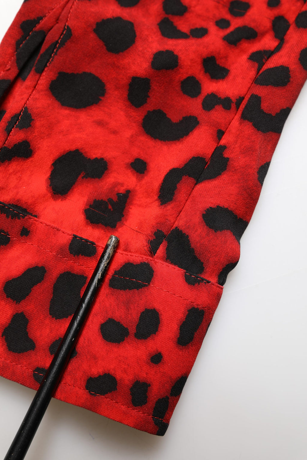 Red Leopard Print Long Sleeves Blouse Top