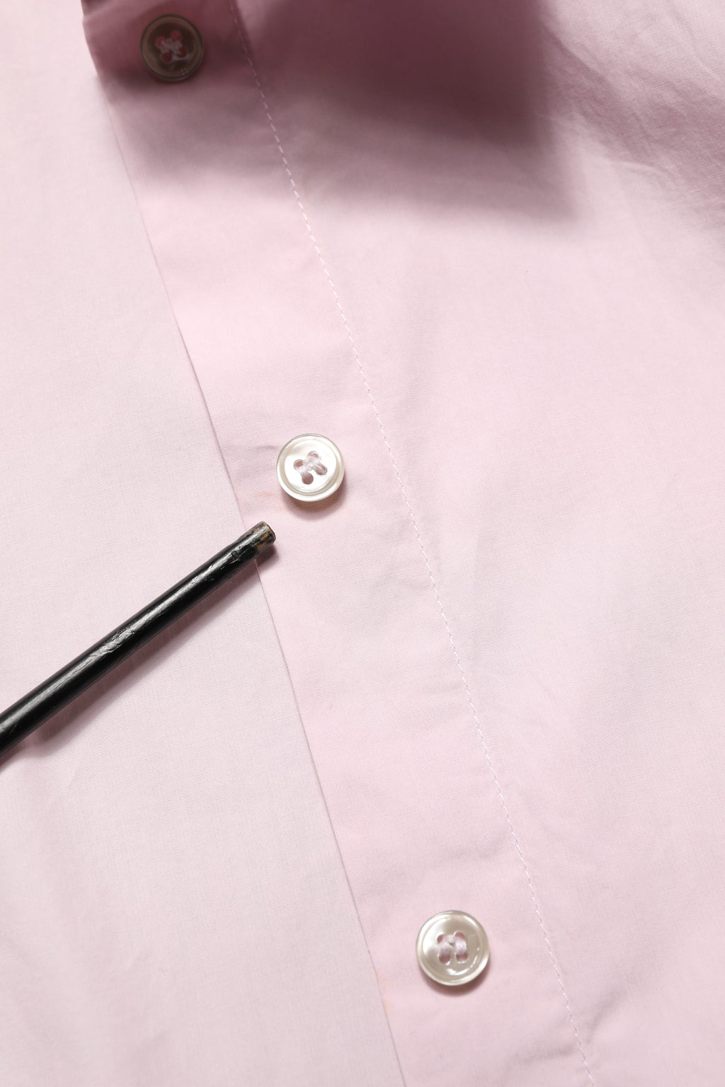 LightPink Cotton Collared Buttoned Blouse  Top