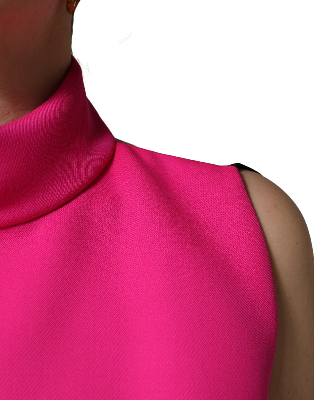 Hot Pink Wool Backless Sleeveless Tank Top