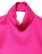 Hot Pink Wool Backless Sleeveless Tank Top