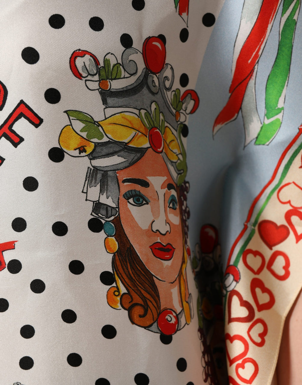 Multicolor Italy Scenes Graphic Silk Top