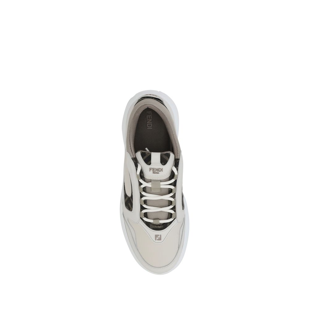 White Calf Leather Bos Taurus Low Top Sneakers