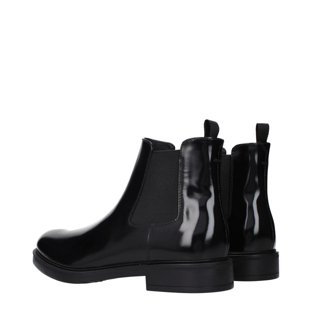 Black Leather Ankle Boots
