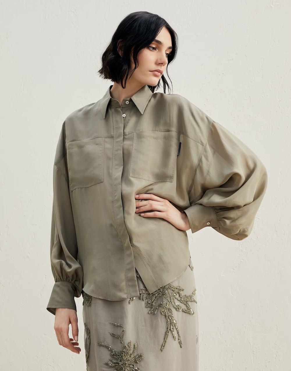 Bicolor Viscose Shirt