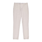 Beige Cotton Casual Pants