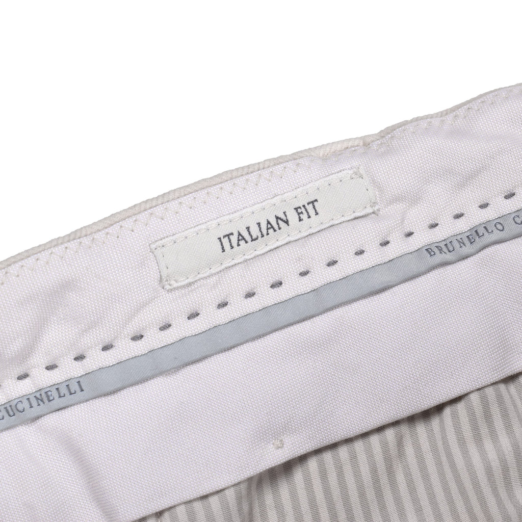 Beige Cotton Casual Pants