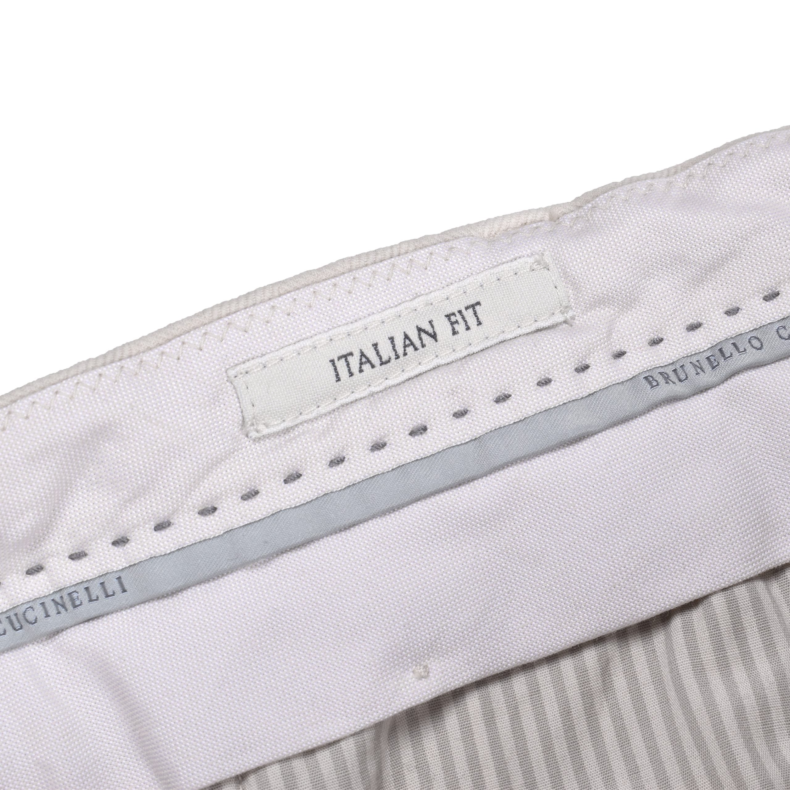 Beige Cotton Casual Pants