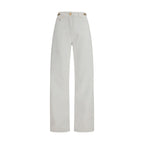 White Cotton Straight-Leg Jeans