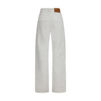 White Cotton Straight-Leg Jeans
