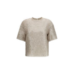 Beige Silk T-Shirt