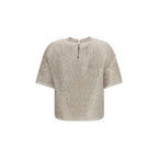 Beige Silk T-Shirt