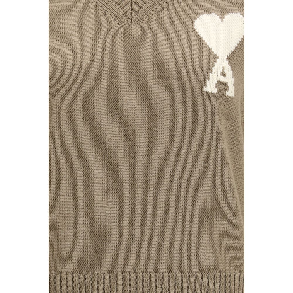 Beige Fleece Wool Sleeveles Sweater