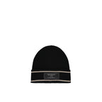Black Merino Wool Beanie