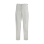 White Cotton Casual Pants