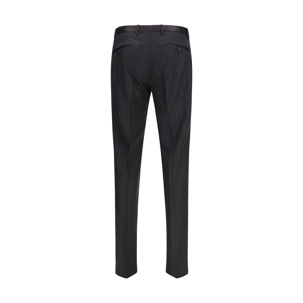 Black Fleece Wool Casual Pants