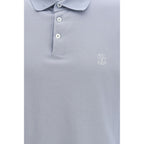Blue Cotton Polo Shirt