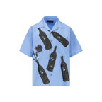 Blue Cotton Pattern Shirt