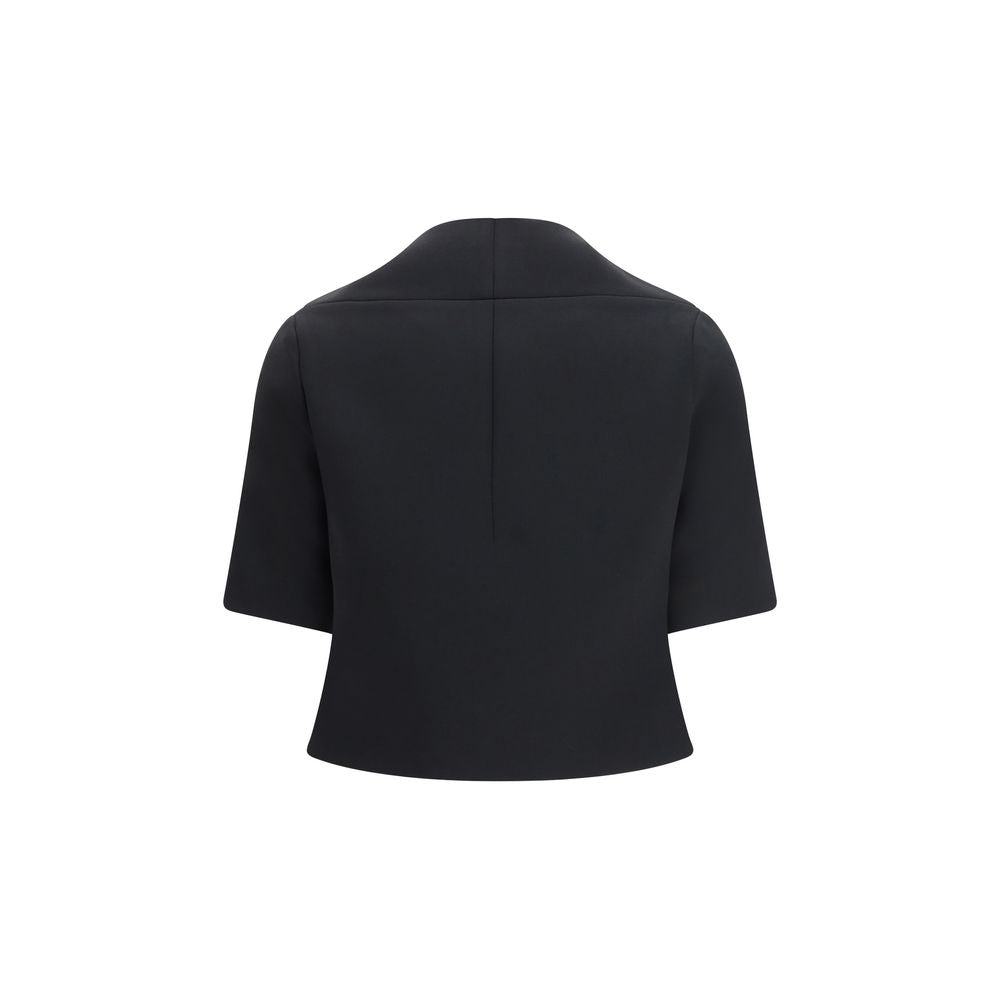 Black Polyester Biker Jacket