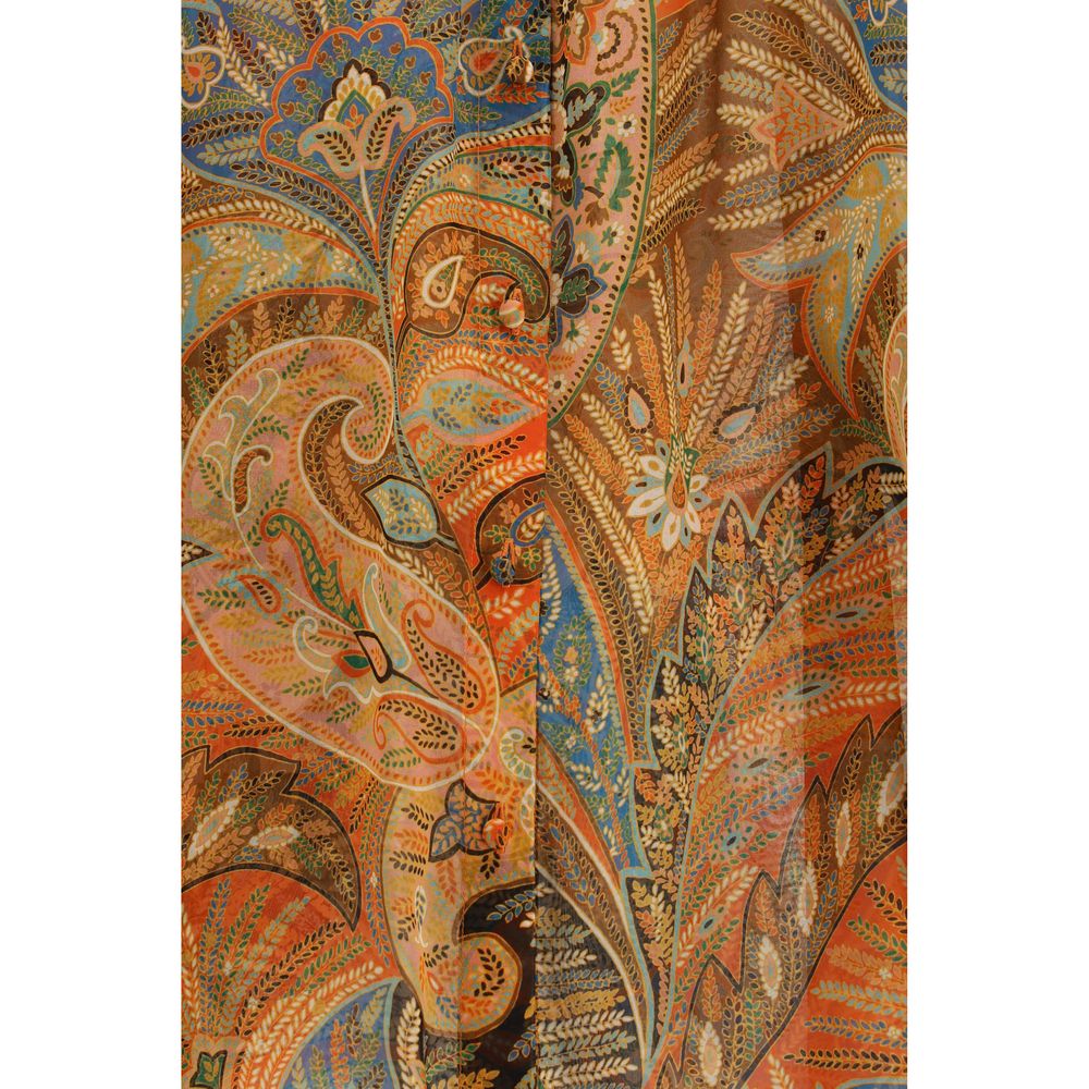 Orange Silk Pattern Shirt