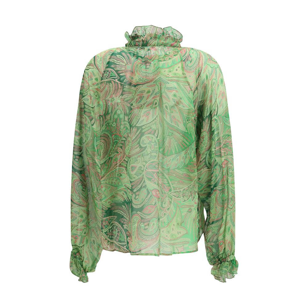 Bicolor Silk Pattern Shirt