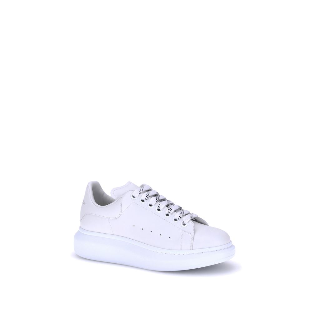 White Calf Leather Bos Taurus Platform Sneakers