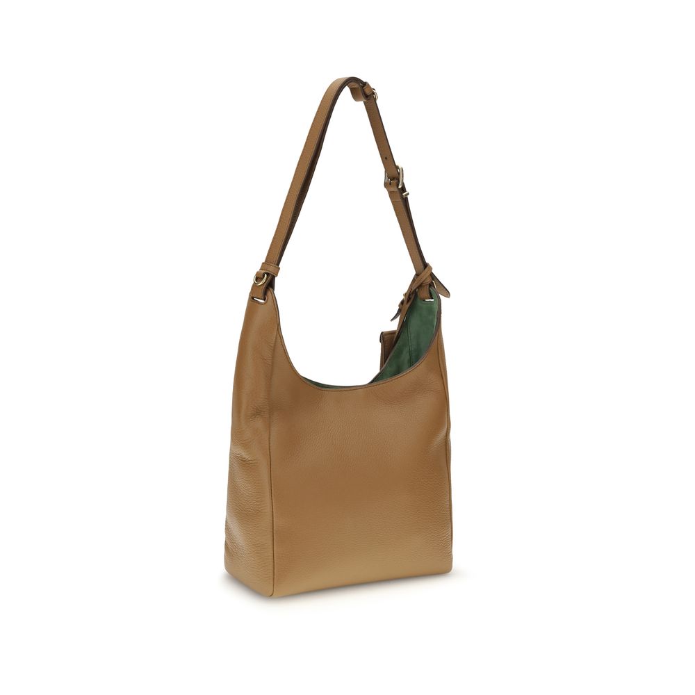 Beige Calf Leather Bos Taurus Shoulder Bag