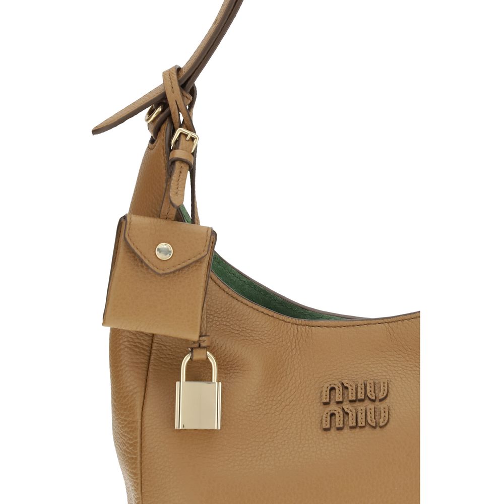 Beige Calf Leather Bos Taurus Shoulder Bag