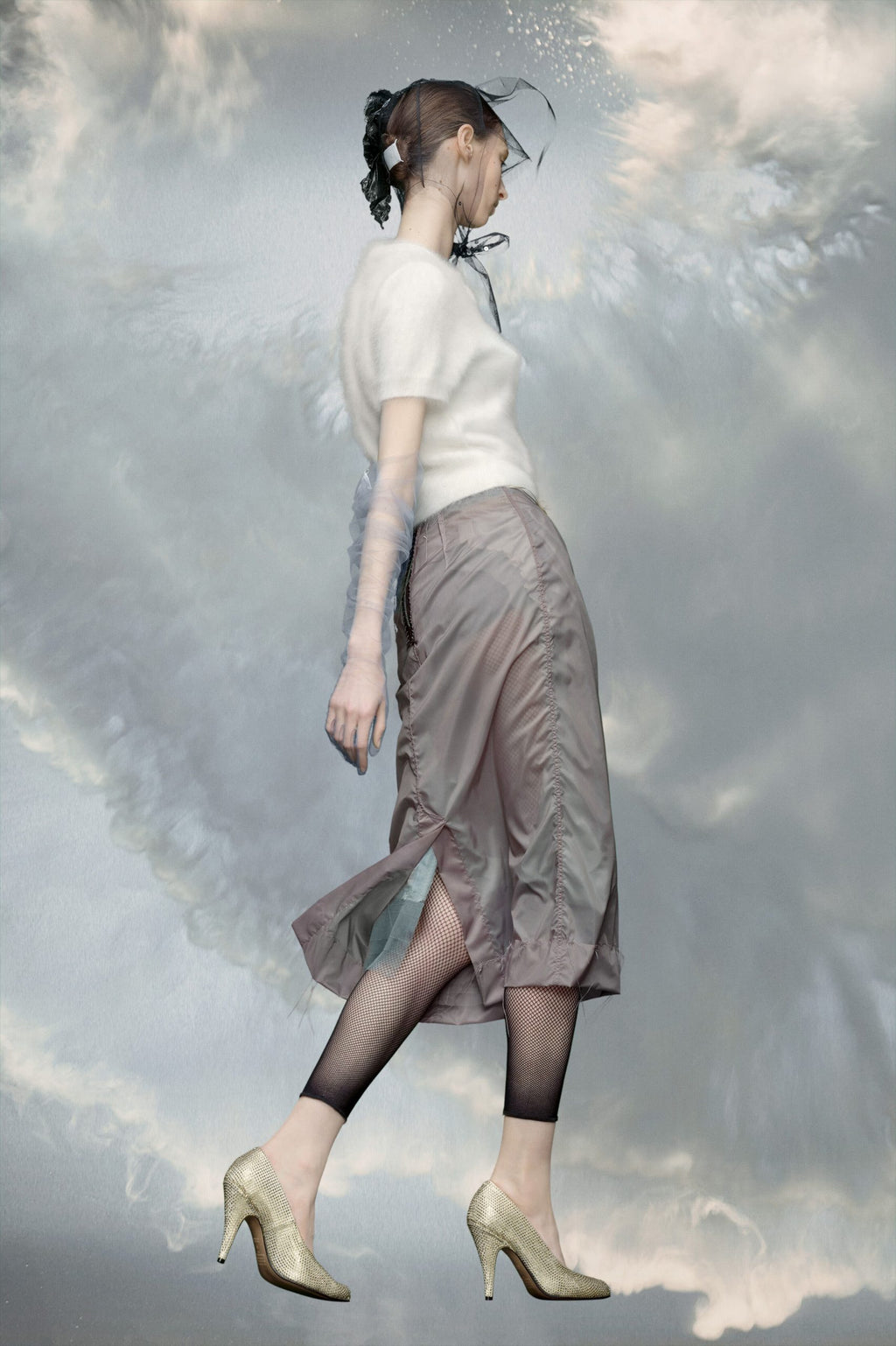 Gray Fibres Midi Skirt