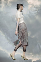 Gray Fibres Midi Skirt