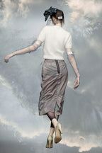 Gray Fibres Midi Skirt