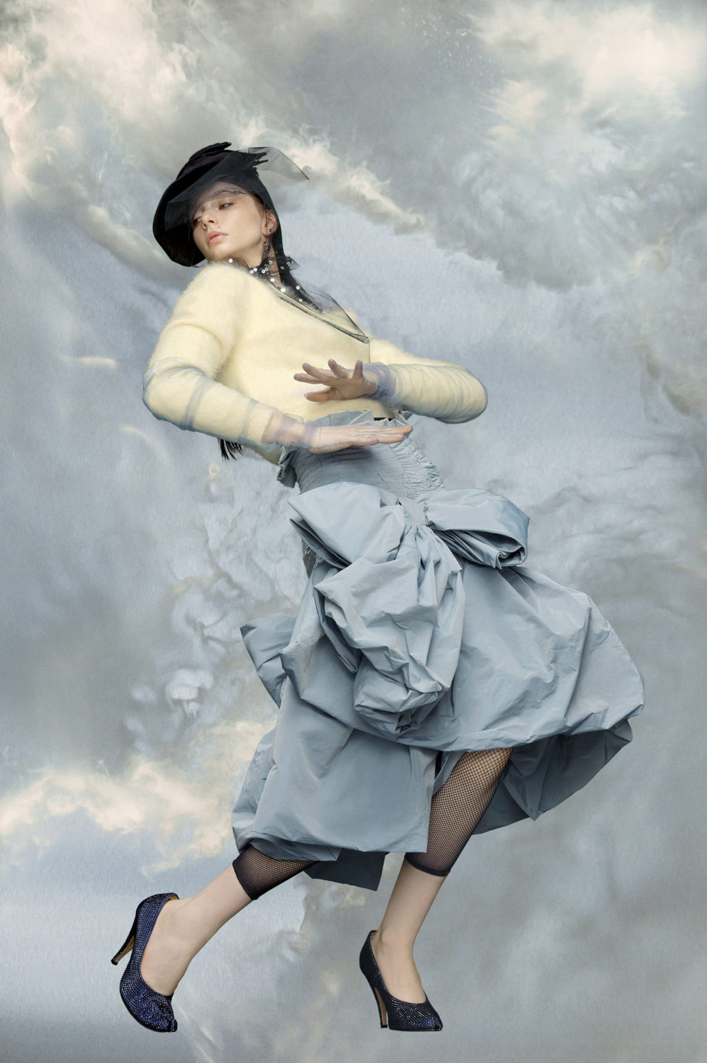 Blue Fibres Midi Skirt