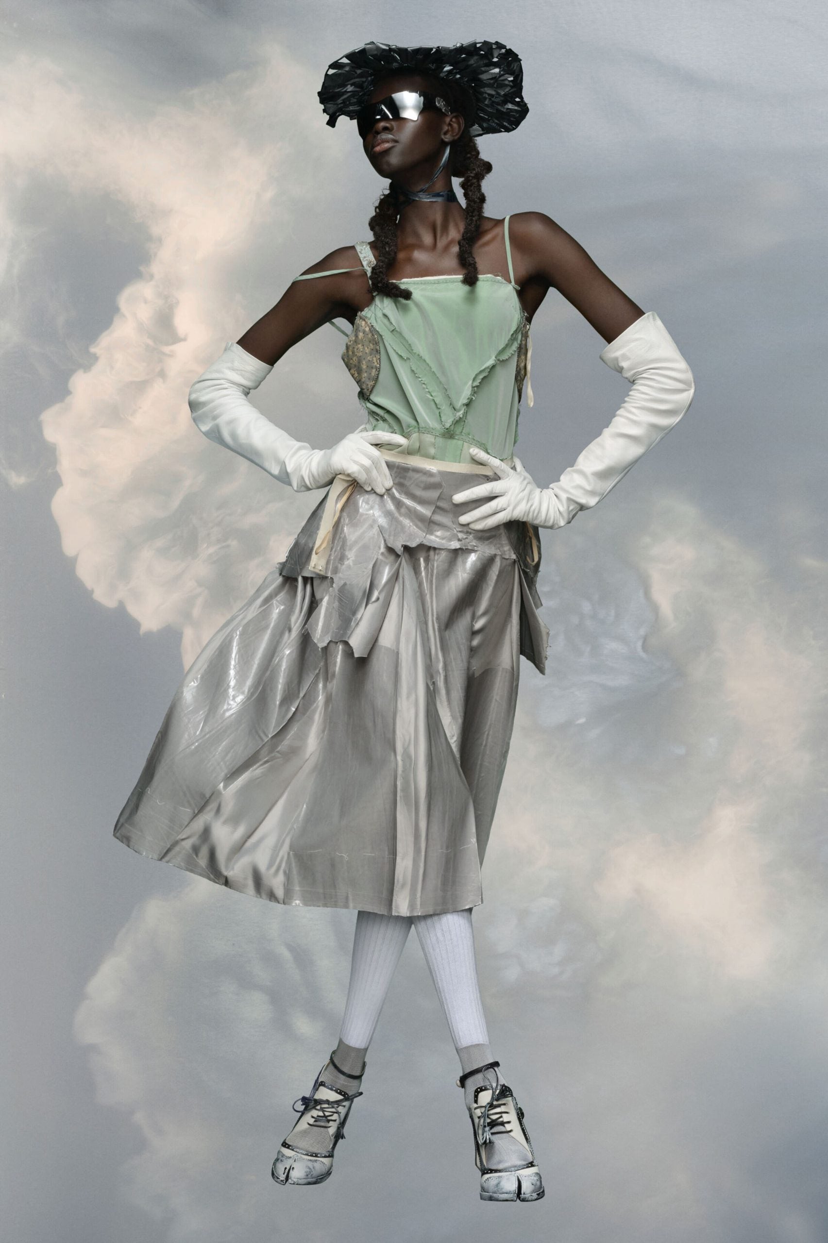 Gray Fibres Midi Skirt