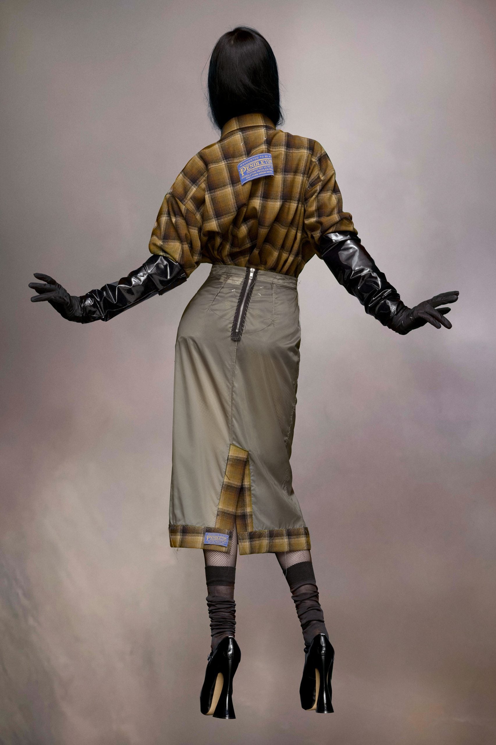 Gray Fibres Midi Skirt