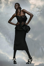 Black Fibres Midi Dress