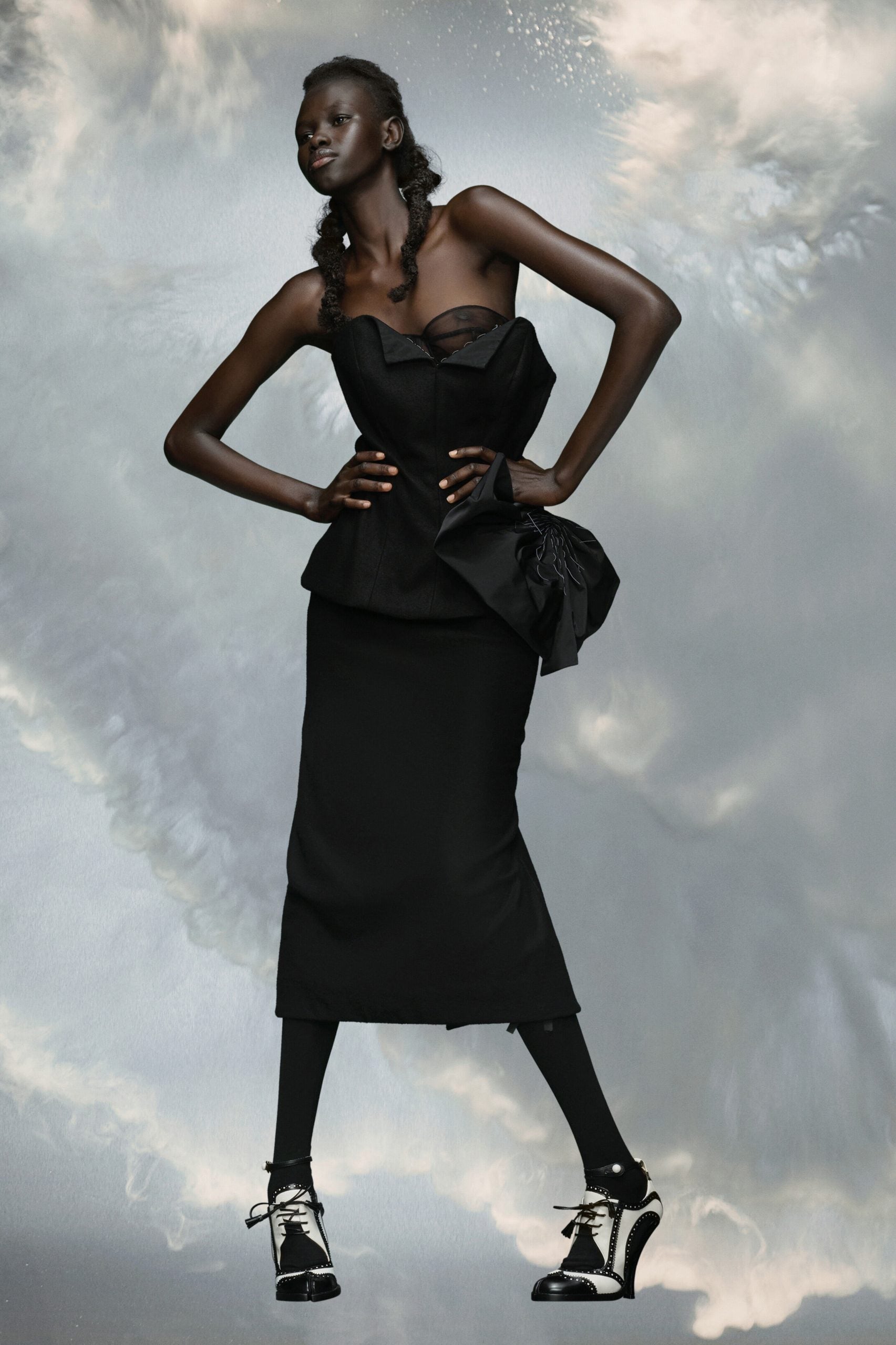 Black Fibres Midi Dress