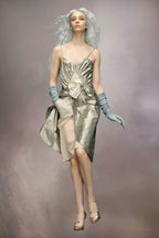 Silver Fibres Midi Skirt