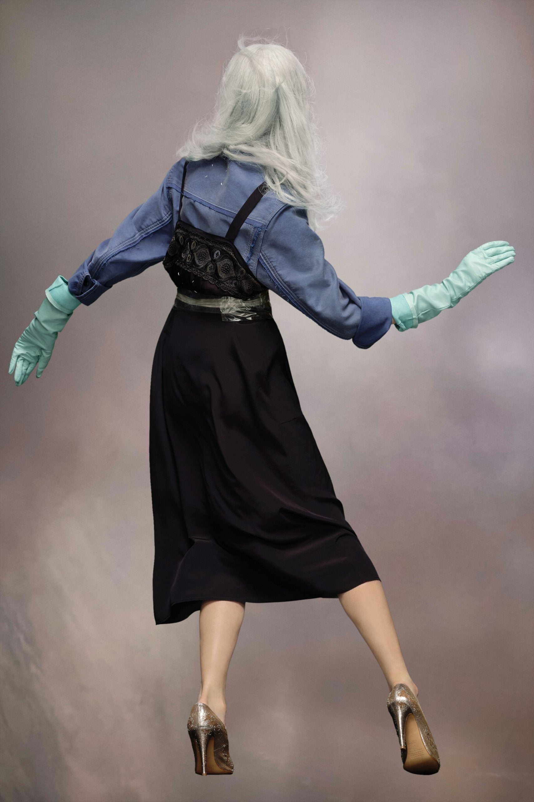 Black Fibres Midi Dress