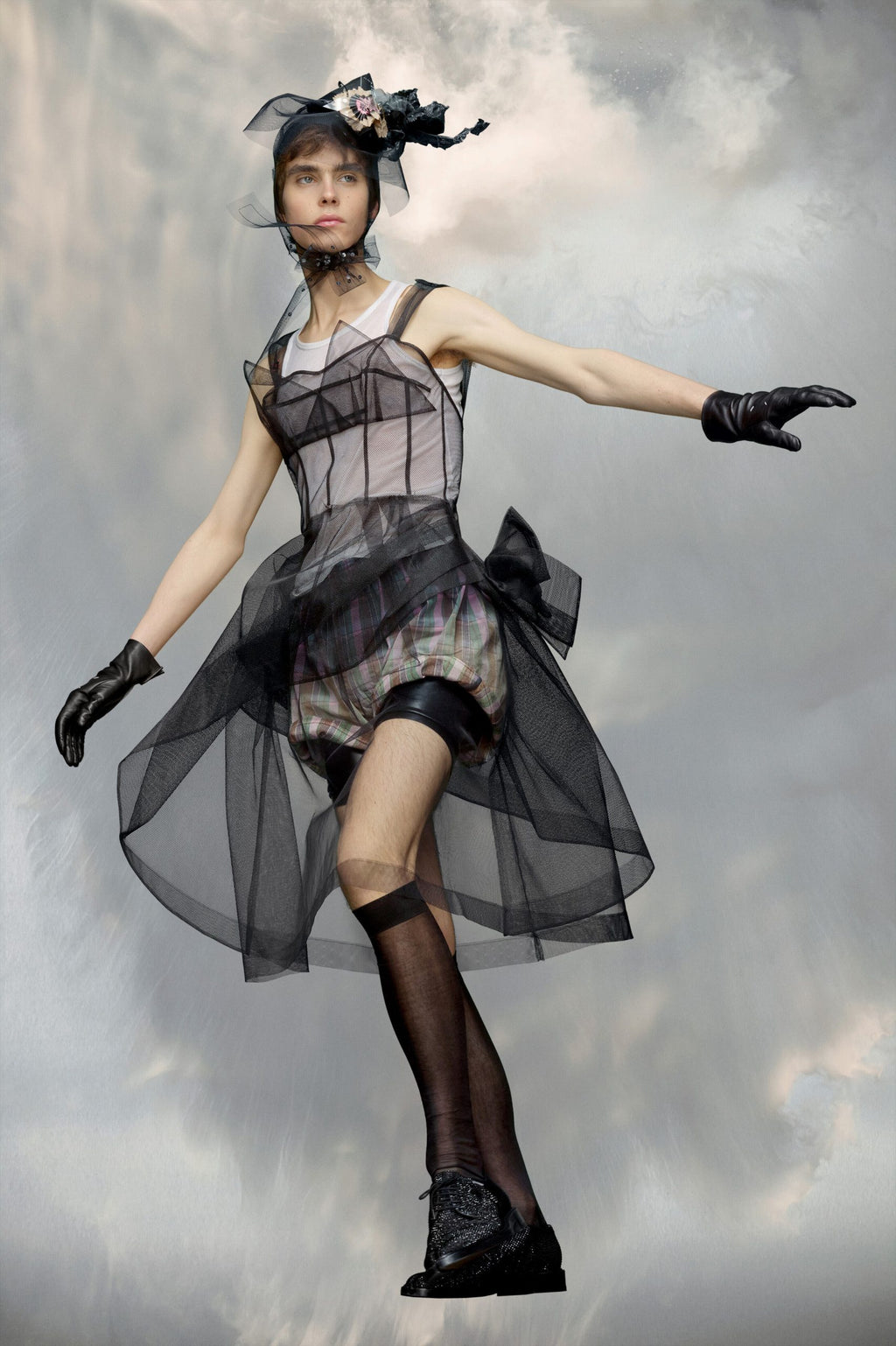 Black Fibres Midi Dress