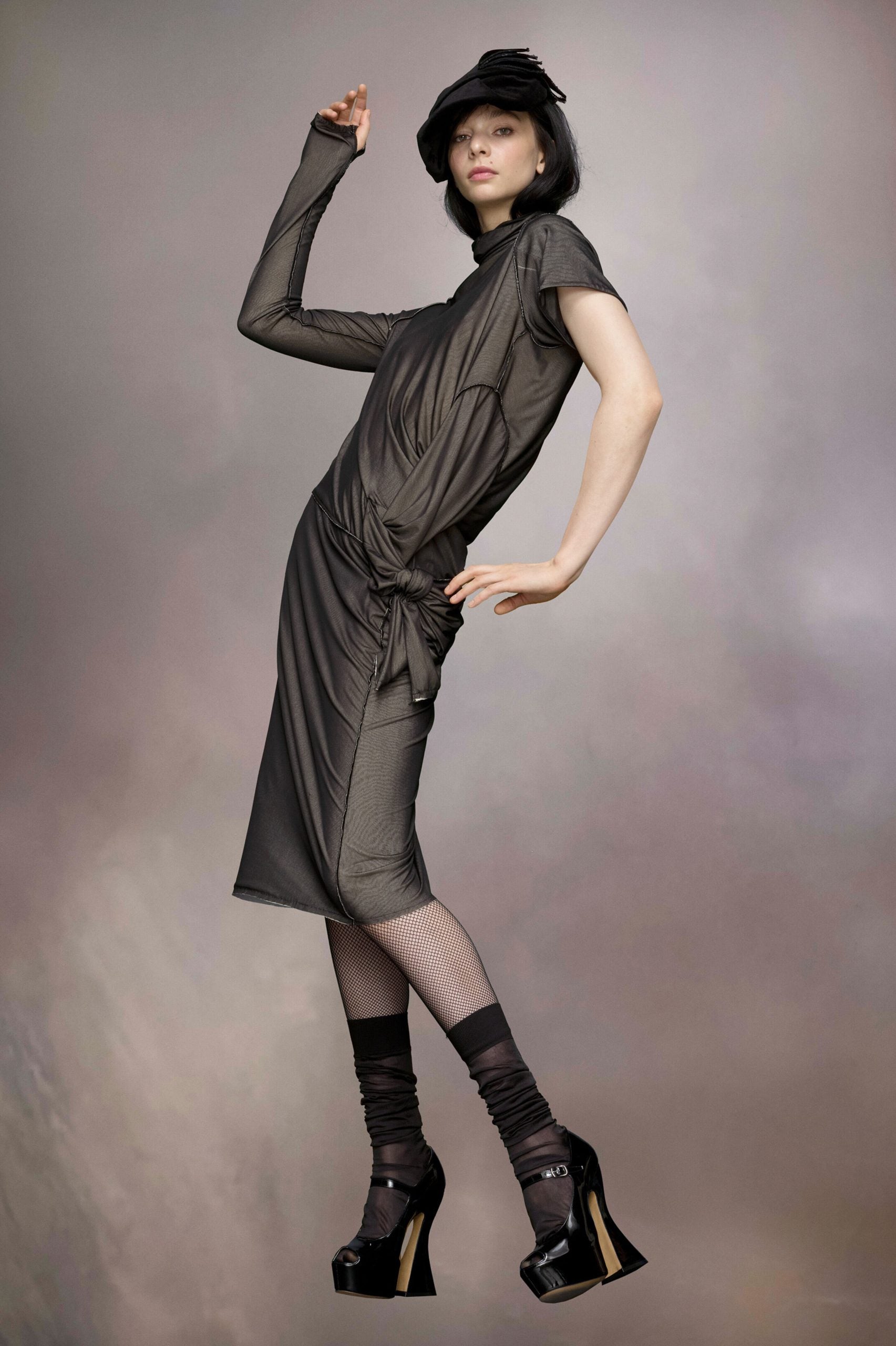 Bicolor Fibres Midi Dress