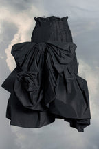 Black Fibres Midi Skirt