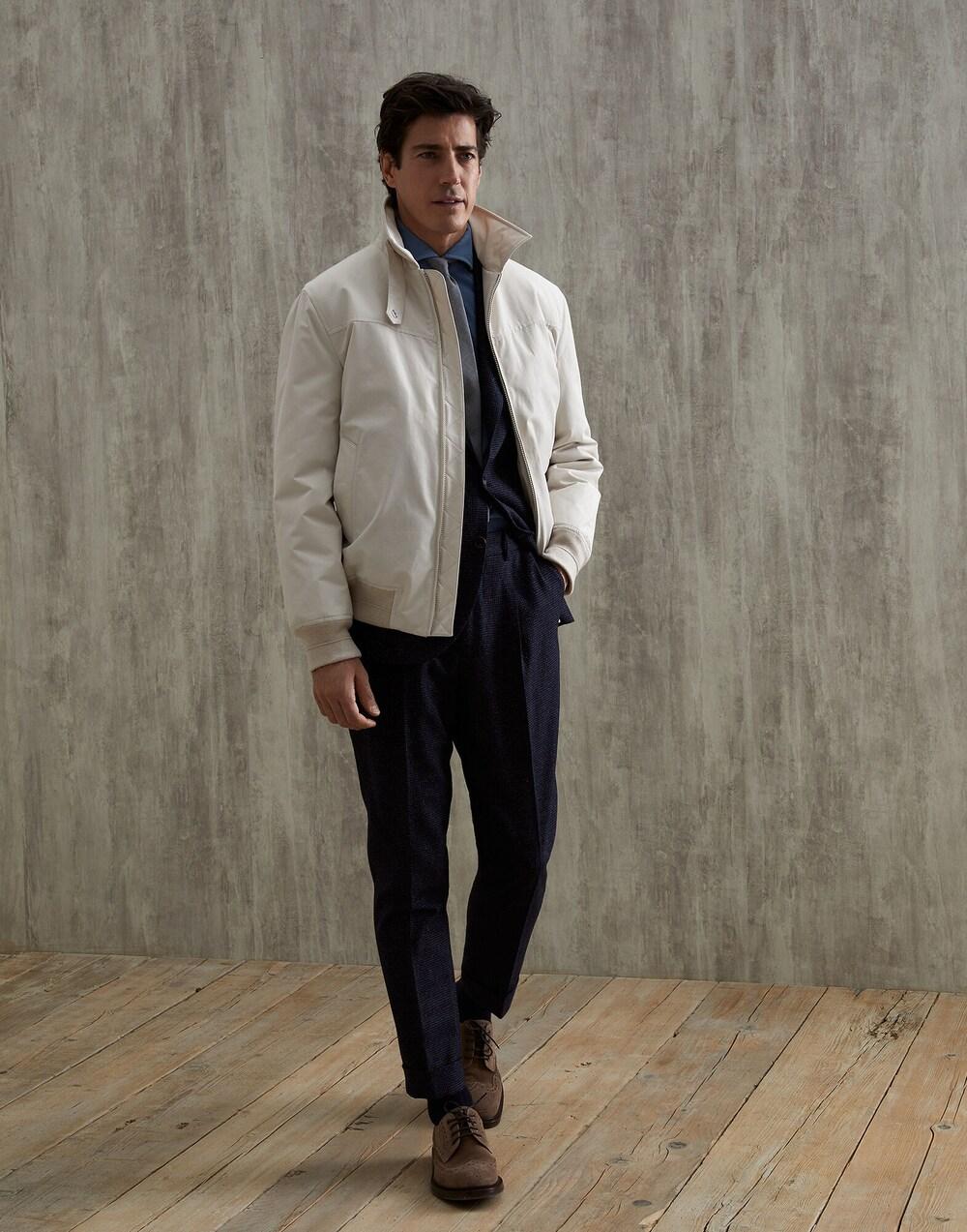 Blue Wool Casual Pants