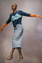 Blue Fibres Midi Skirt