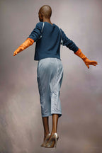 Blue Fibres Midi Skirt