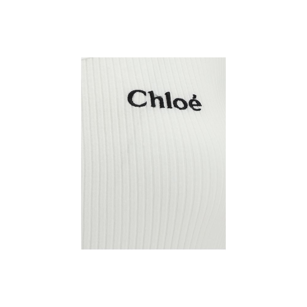 Beige Cotton Sleeveles T-Shirt