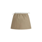 Beige Cotton Mini Skirt