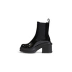Black Polyester Ankle Boots