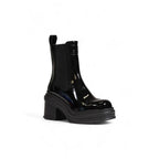 Black Polyester Ankle Boots